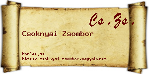 Csoknyai Zsombor névjegykártya