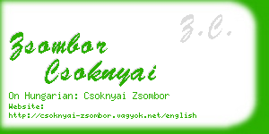 zsombor csoknyai business card